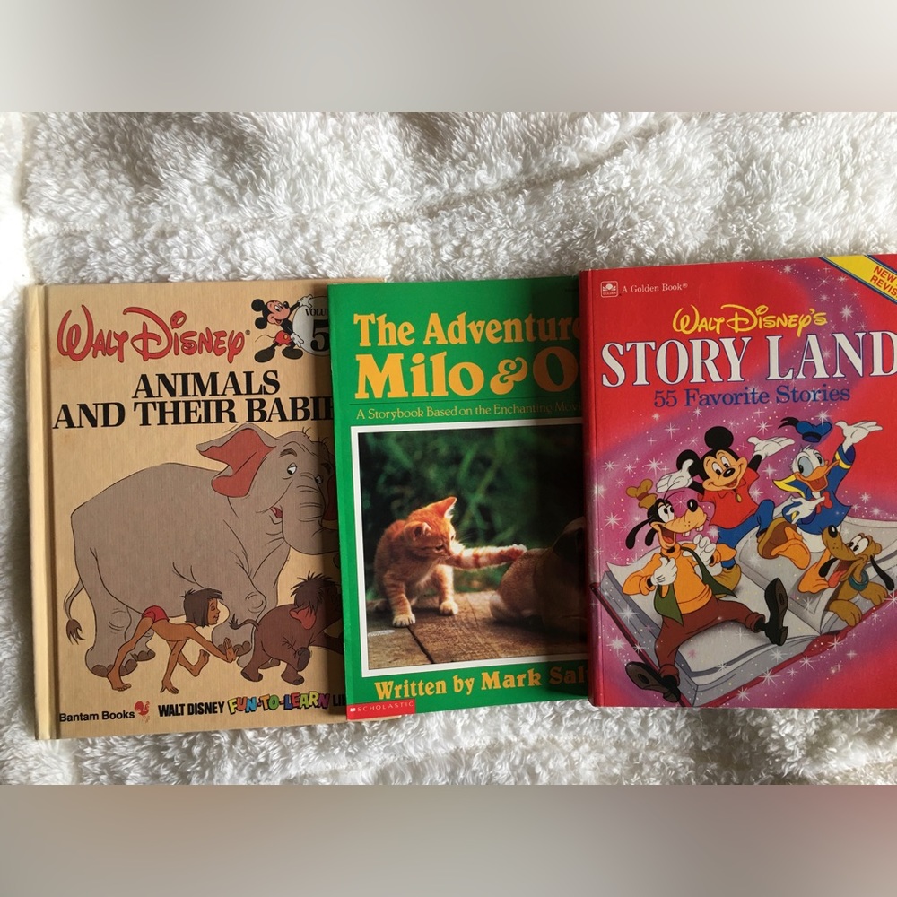 3 slightly used Children Books: 2 Walt Disney & 1 written by Mark Saltzman